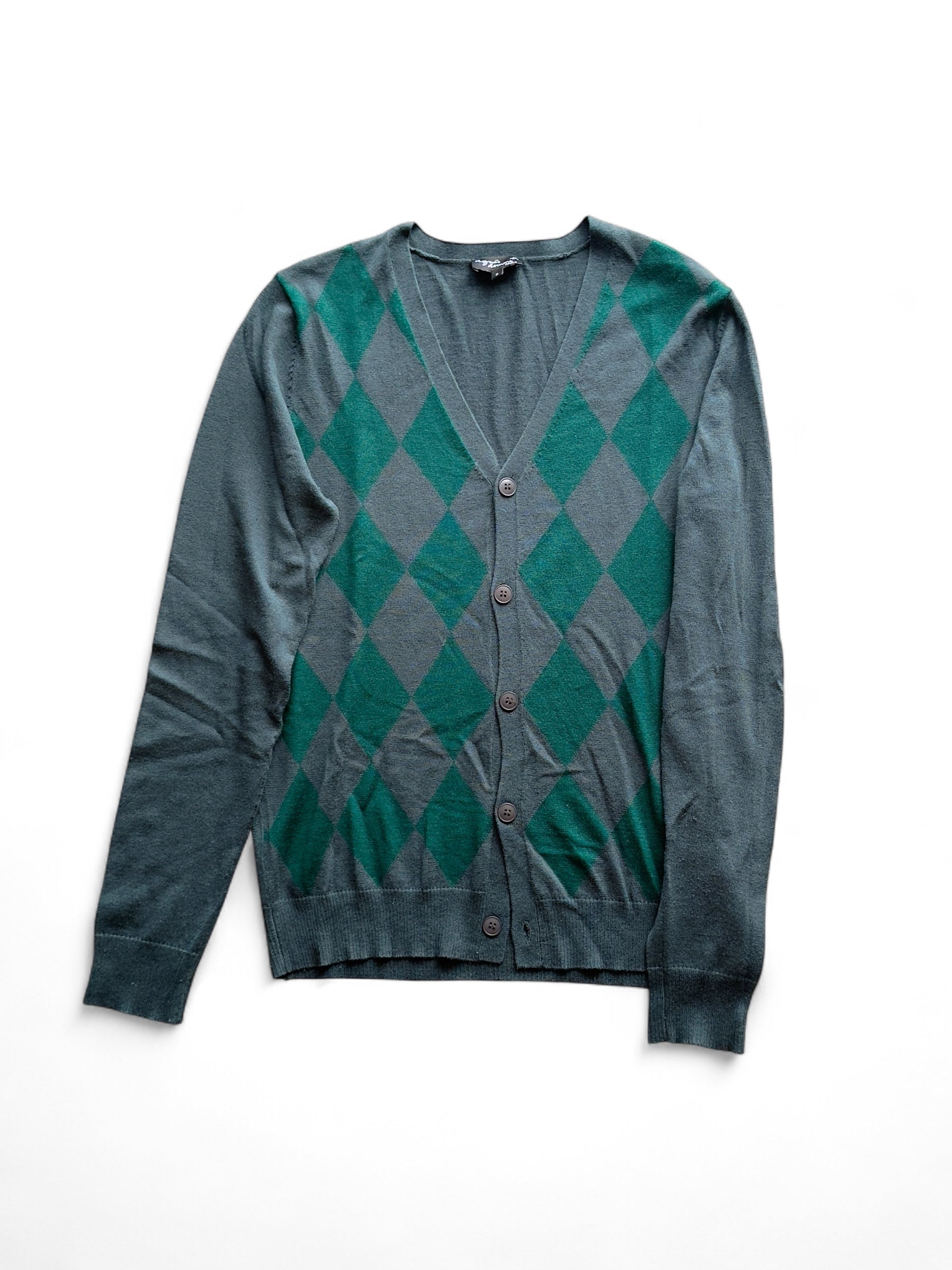 "AGNES B. HOMME" CHECK CARDIGAN