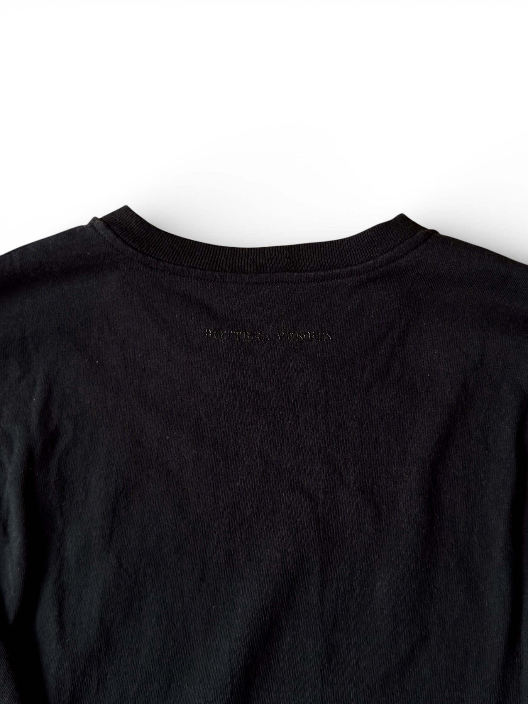 "BOTTEGA VENETA" INTRECCIATO LEATHER PATCH CREW NECK LONG T-SHIRT