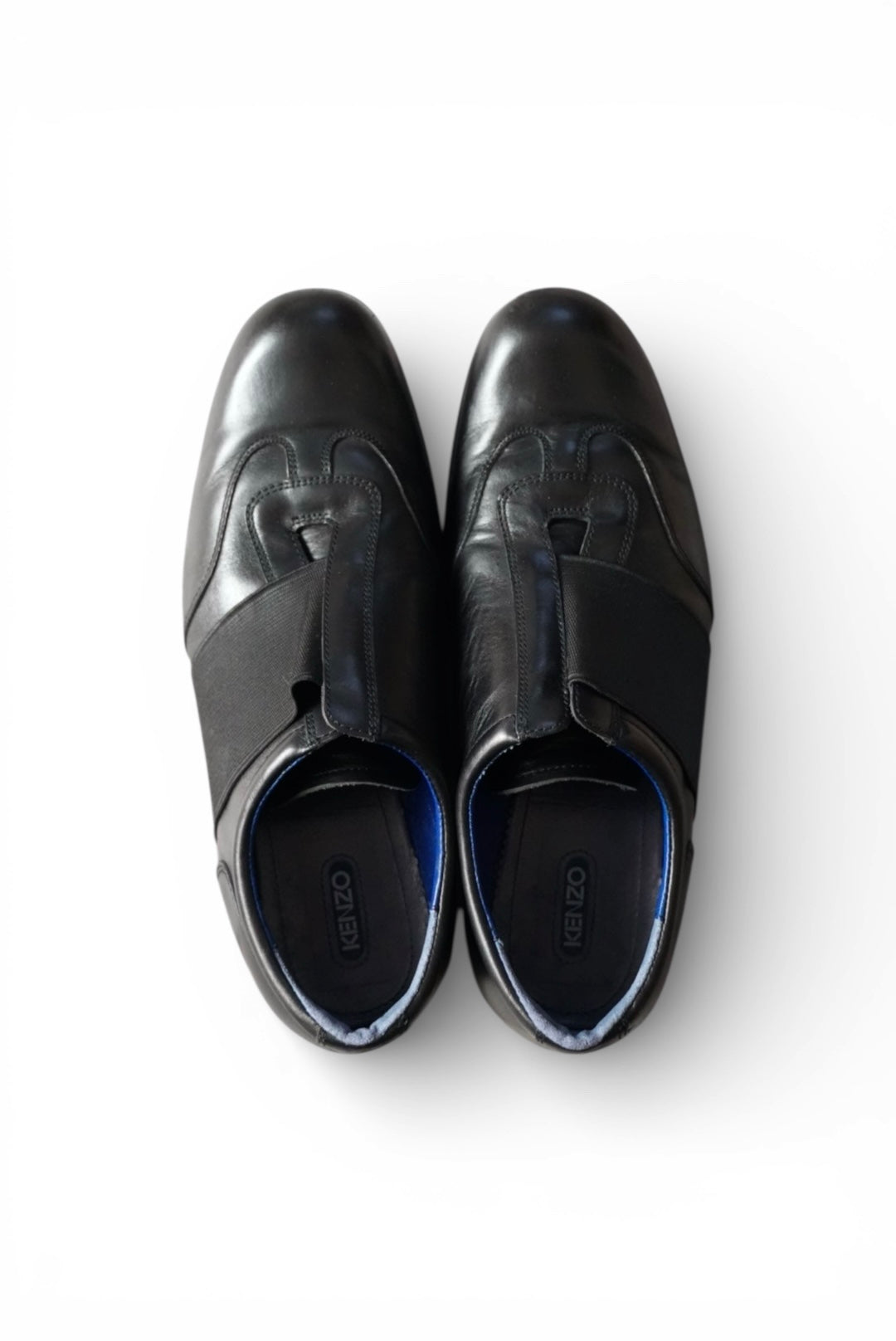 "KENZO" ROUND-TOE LEATHER SLIP-ONS