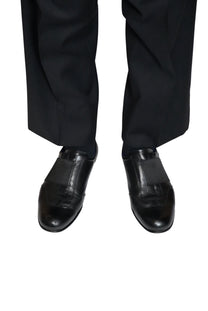 "KENZO" ROUND-TOE LEATHER SLIP-ONS