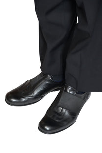 "KENZO" ROUND-TOE LEATHER SLIP-ONS